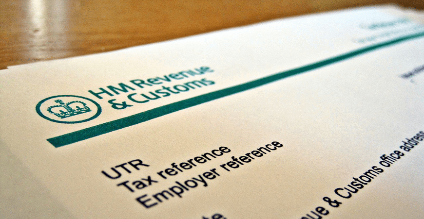 Example of a Unique Tax Reference (UTR) code on an official HMRC document, used for self-assessment tax purposes in the UK.